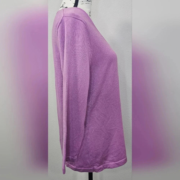 Sag Harbor Missy Violet Light Knit Long Sleeve Sweater Pullover Size Small NWT - Picture 4 of 11